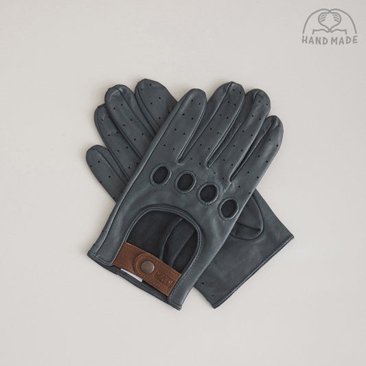 Leather Driving Gloves - Petrol Green