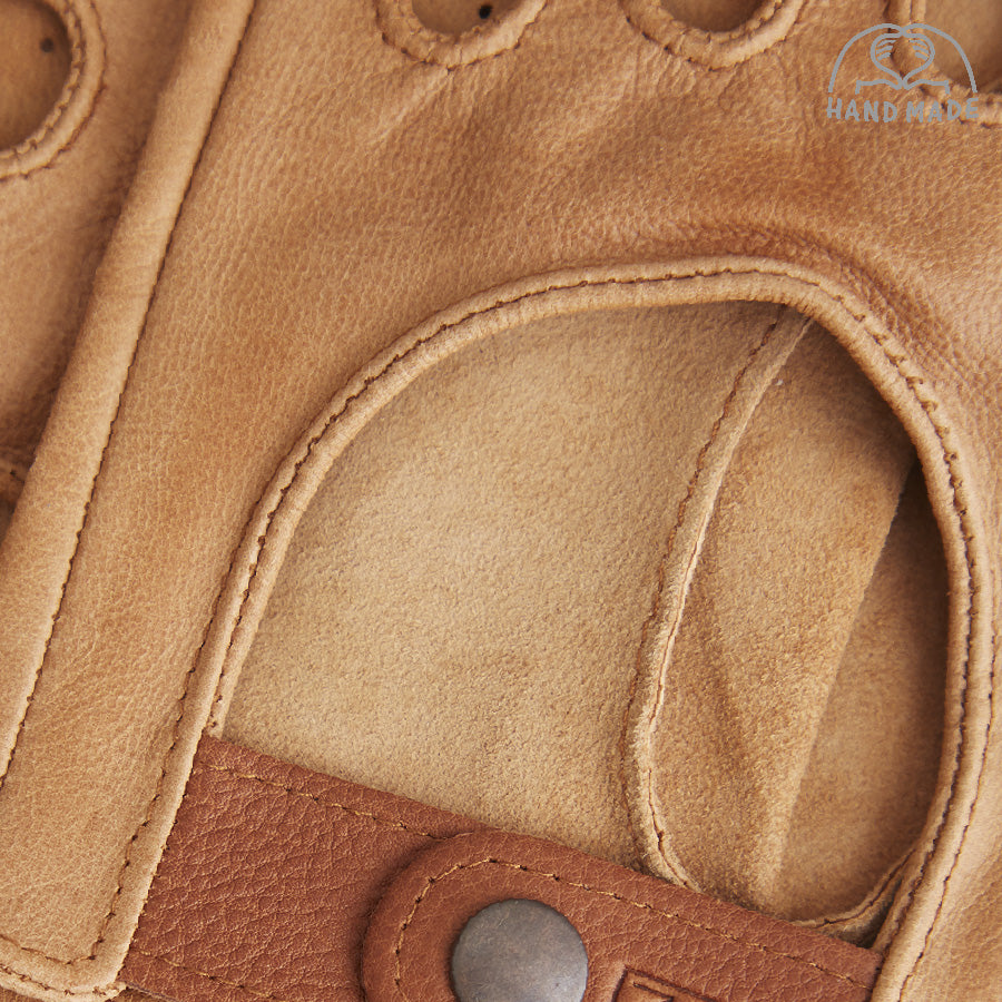 Leather Driving Gloves - Tan