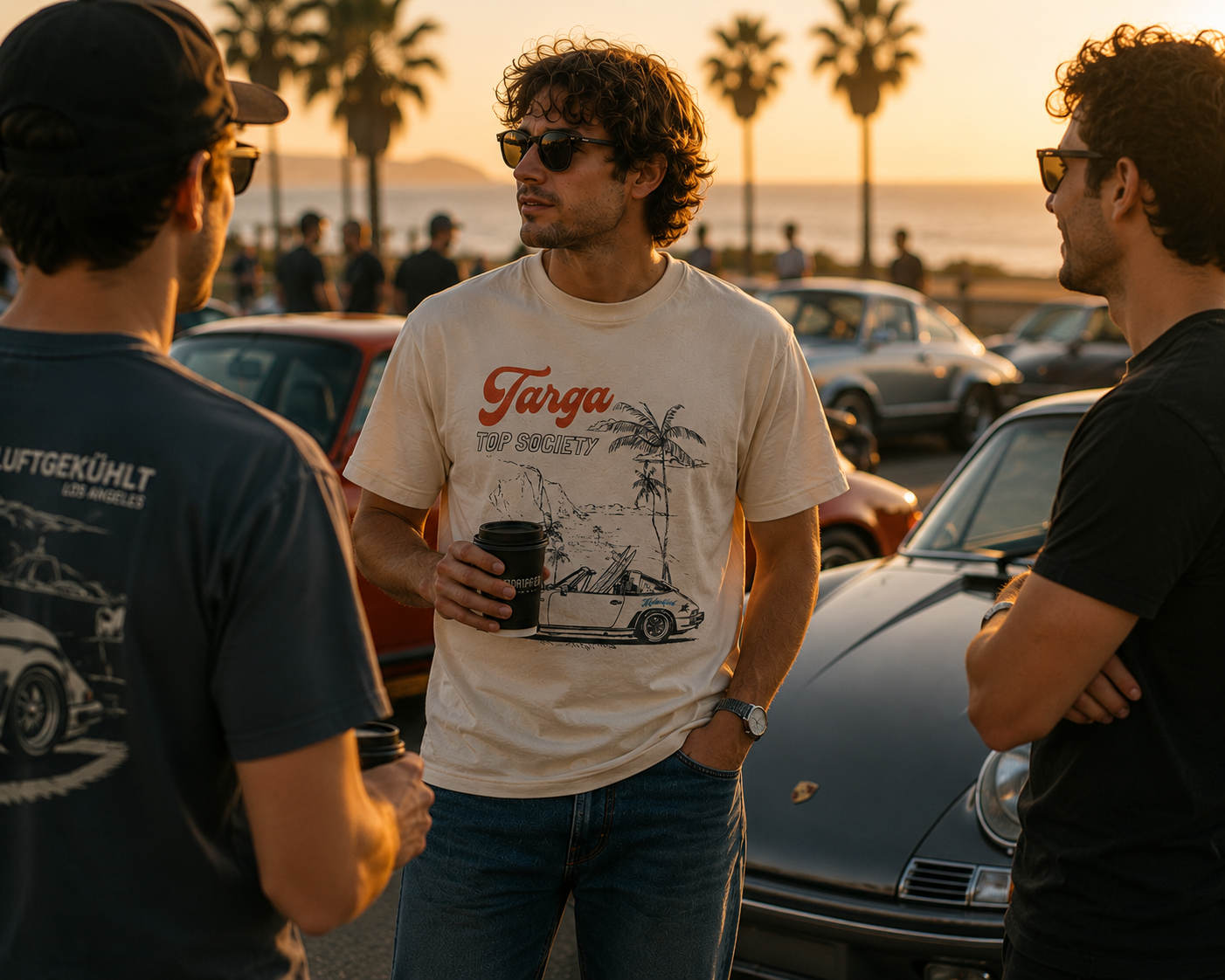 vintage porsche targa top society tshirt