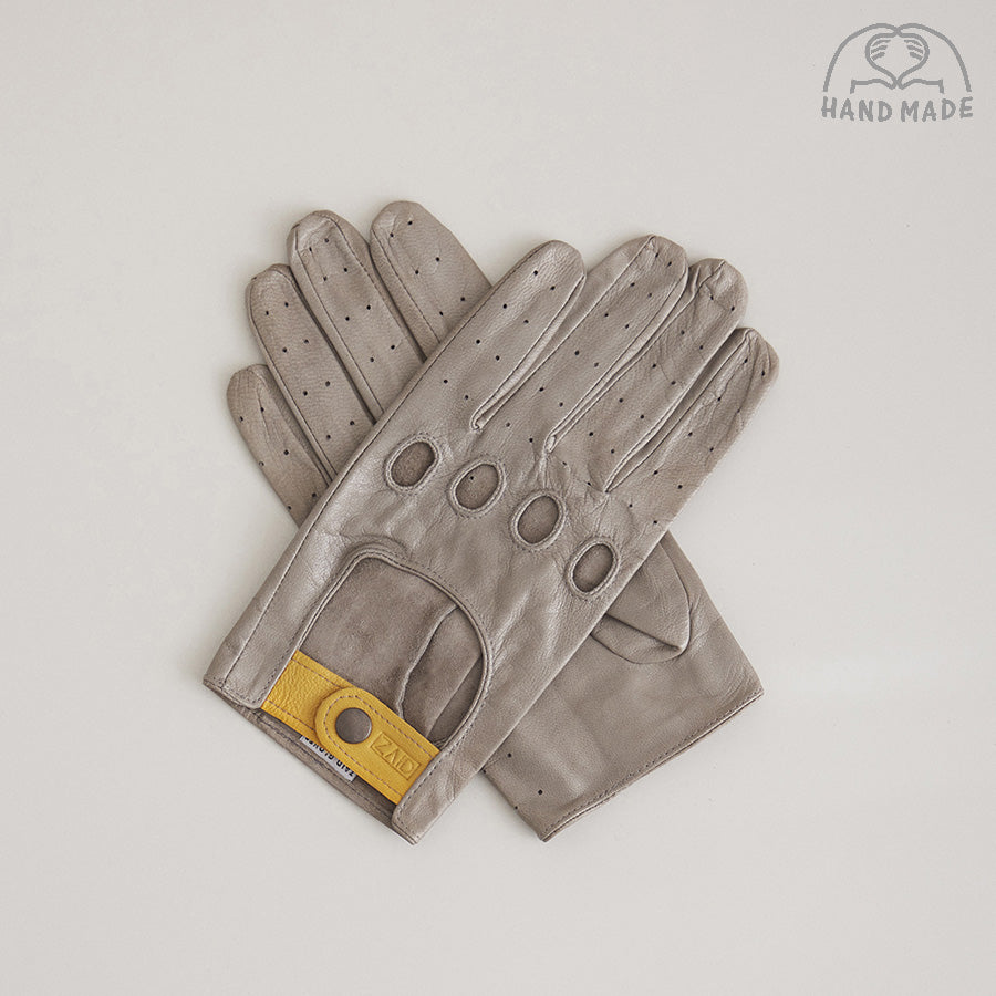 Leather Driving Gloves - Smoke Grey
