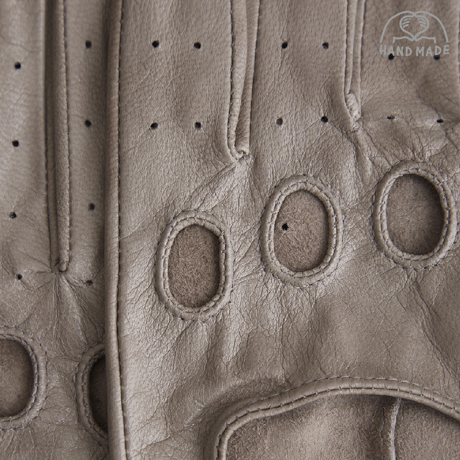 Leather Driving Gloves - Smoke Grey