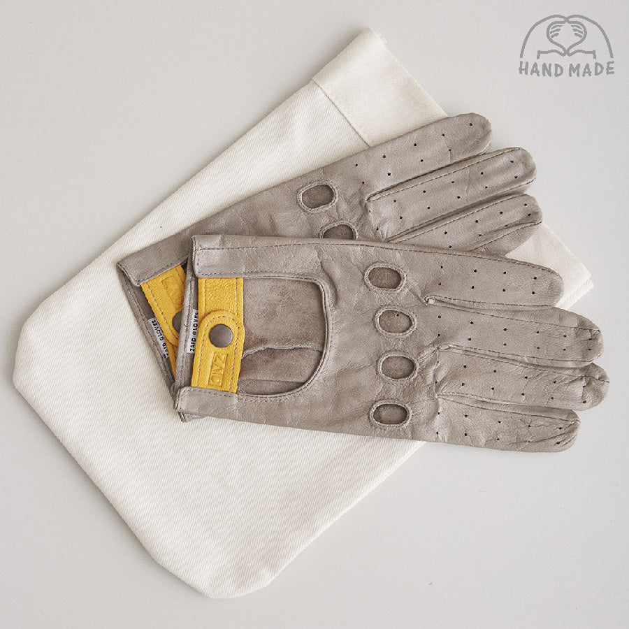 Leather Driving Gloves - Smoke Grey