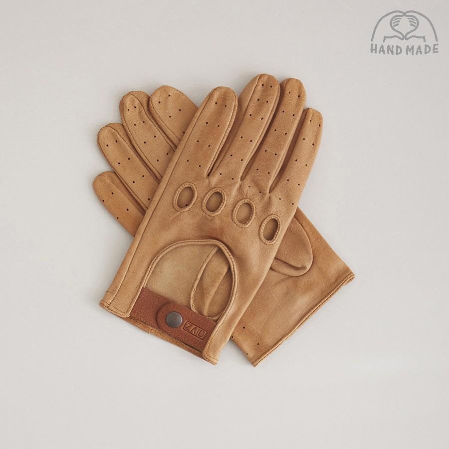 Leather Driving Gloves - Tan
